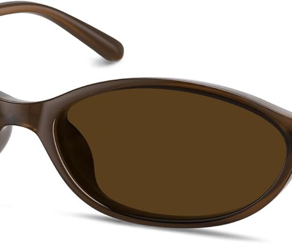 Sunglasses Womens Retro Oval Sunglasses for Women - Cat Eye 90s Glasses Y2K UV400 Lightweight Narrow Shades