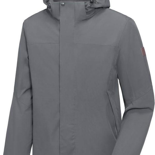 Men's Waterproof Ski Snowboarding Jacket Windproof Warm Coat with Detachable Hood