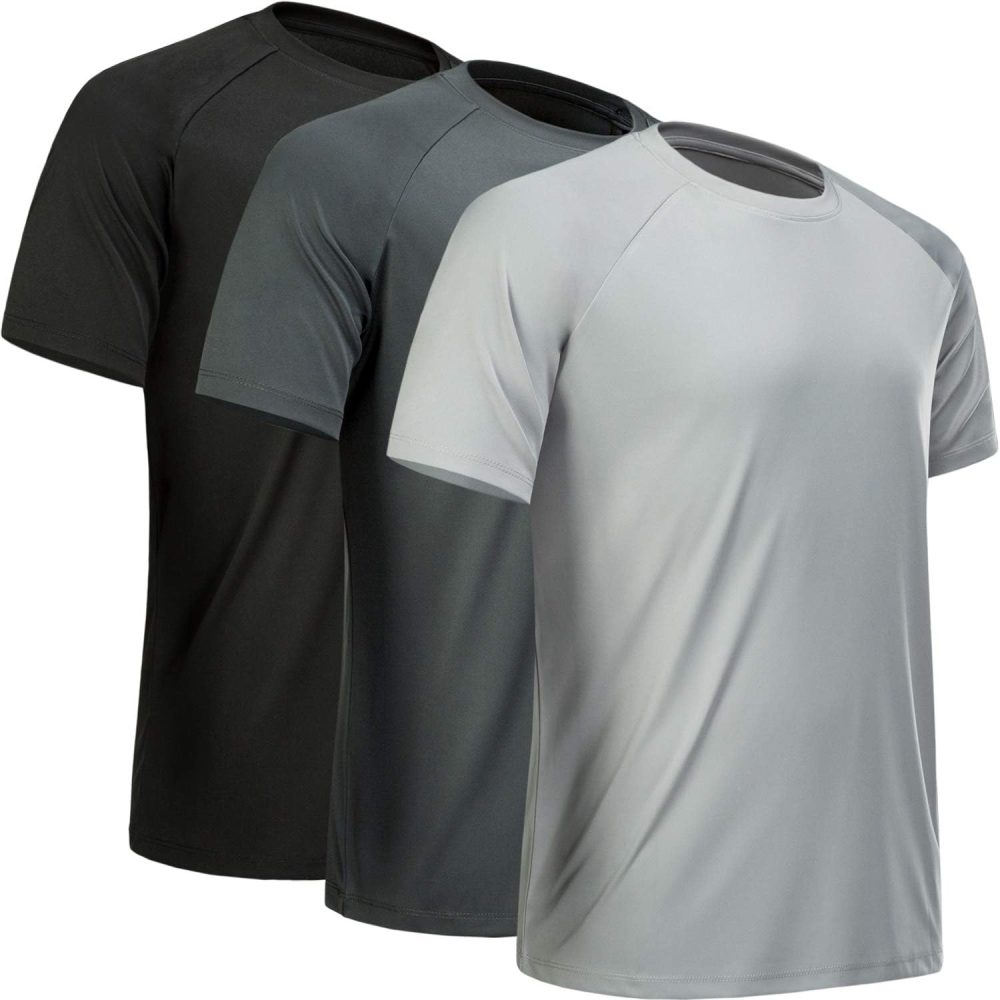 Workout Shirts for Men Short Sleeve Quick Dry Athletic Gym Active T Shirt Moisture Wicking
