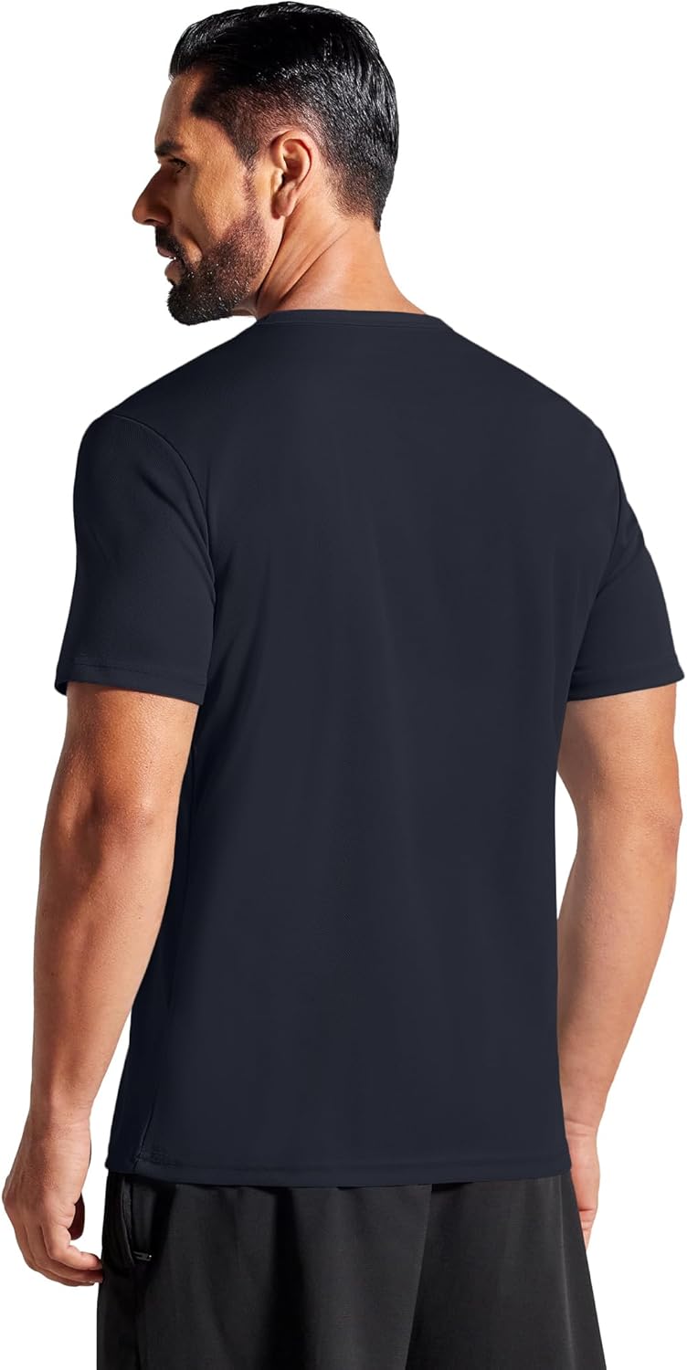 3 Pack Men's Athletic T-Shirts Short Sleeve - Quick Dry Moisture Wicking Workout Shirts for Running, Gym, Casual - Image 2