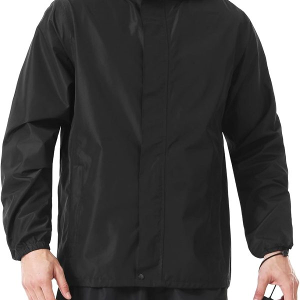 Men's Rain Jacket Lightweight Waterproof Packable Rain Shell Jacket Raincoat with Hood Windbreaker for Cycling, Golf