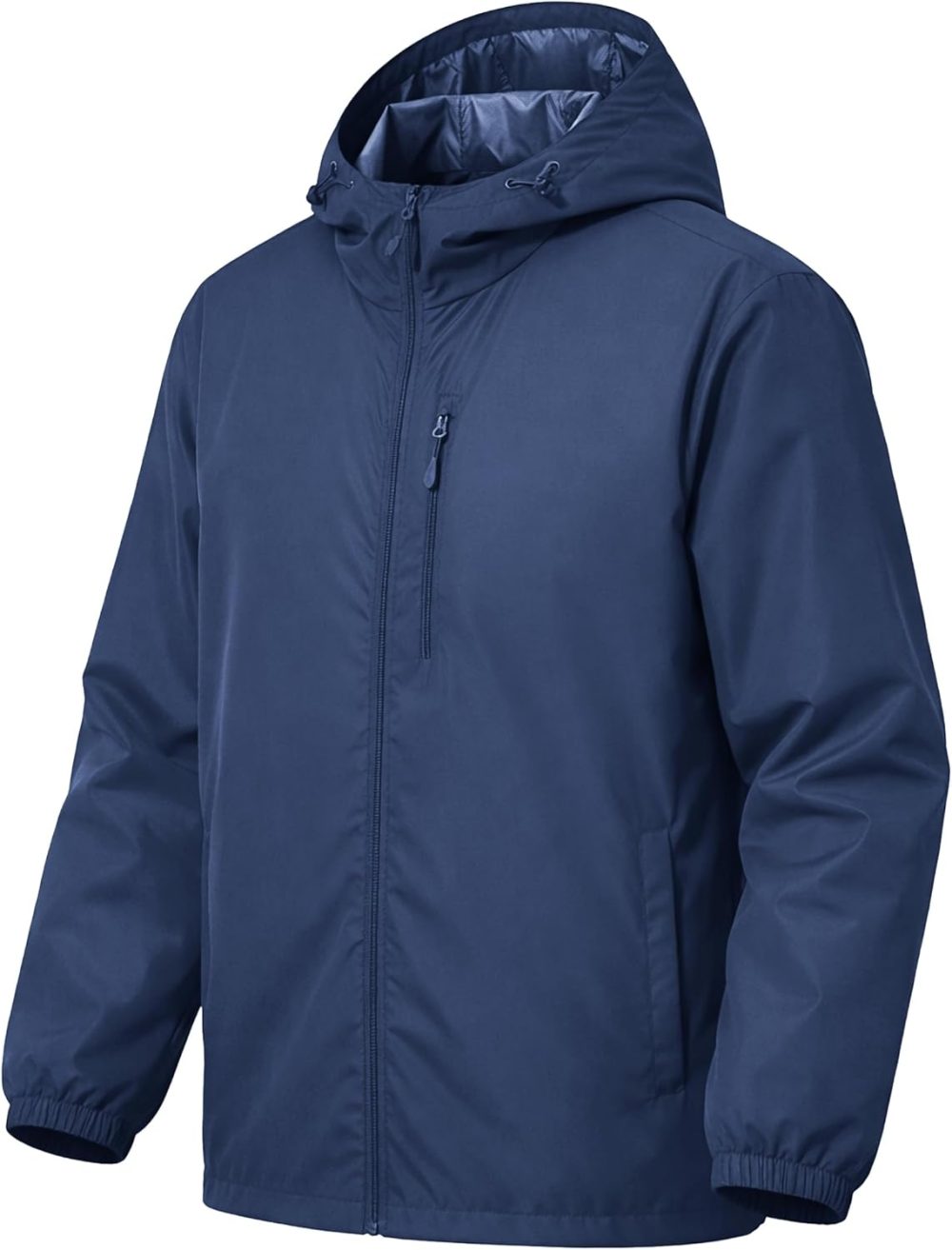 Men's Cycling Jacket Rain Jacket Waterproof Windbreaker Raincoat Running Hiking Gear Hood Lightweight Packable