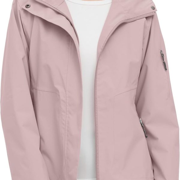 Women's Lightweight Rain Jacket Waterproof Hooded Raincoats Rain Coat Shell for Hiking