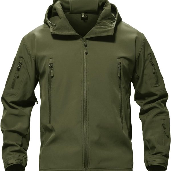 Men's Special Ops Military Tactical Soft Shell Winter Warm Fleece Lined Jacket Rain Hood Coat Hiking Snowboard