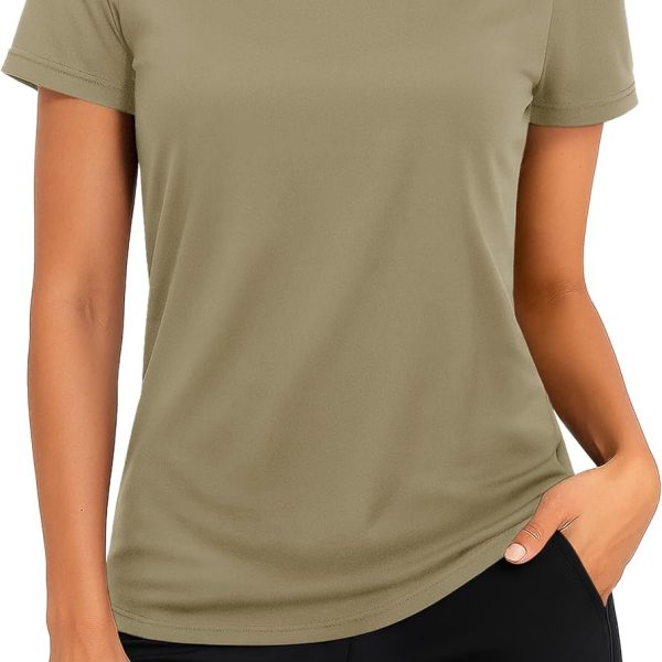 Women's Short Sleeve Workout Shirts UPF 50+ Sun Protection Quick Dry Athletic Tops for Running Gym Tee