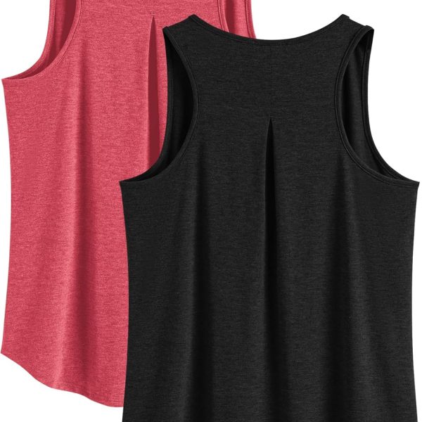 Workout Tops for Women Racerback Tank Top Pack Sleeveless Athletic Running Tops Loose Gym Shirt Quick Dry Yoga Tank