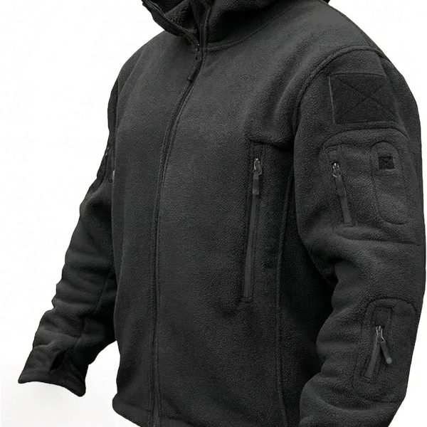 Tactical Jacket for Men Fleece Jackets Full Zip Military Hoodies Windproof Warm Winter Coat Outdoor Hunting