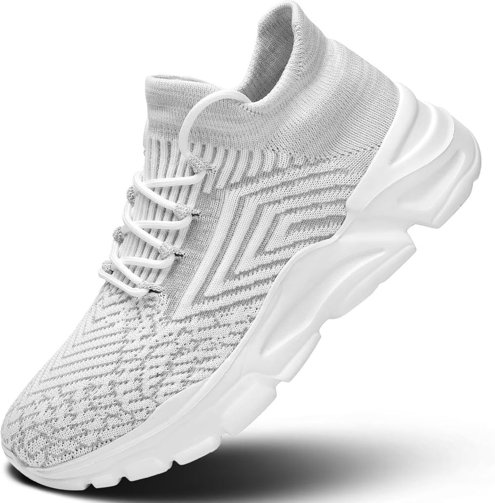 Mens Walking Shoes Running Athletic Sports Sneakers Slip on Mesh Lightweight Breathable Tennis Gym Soft Sole