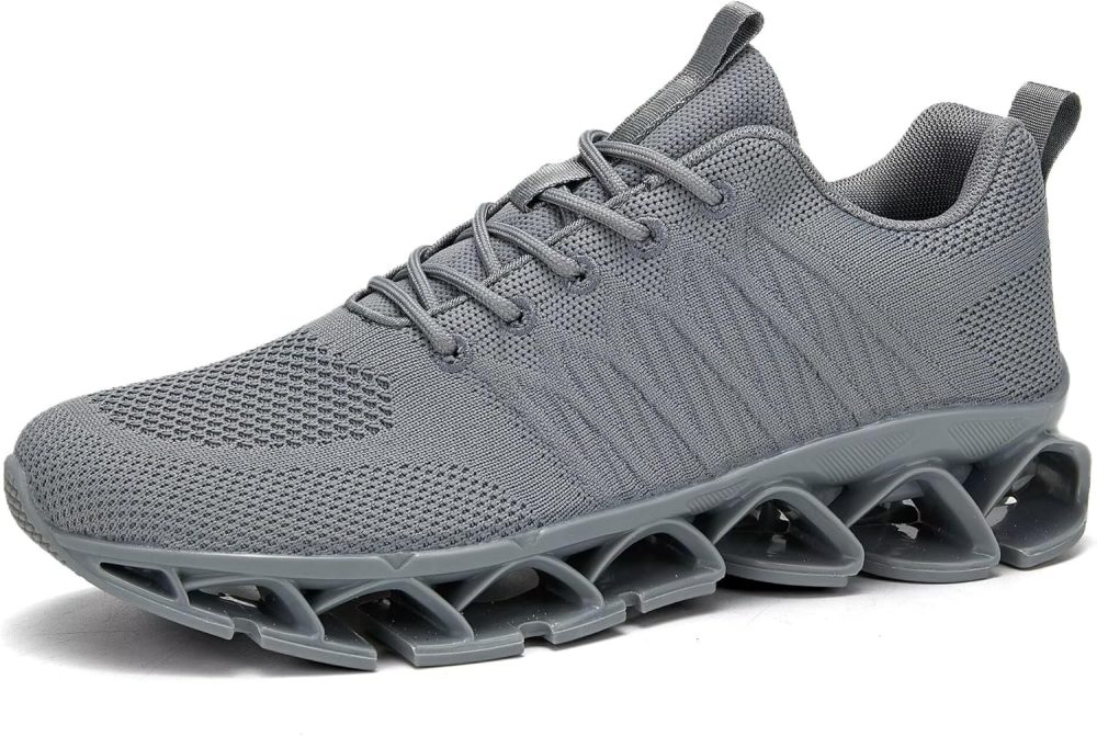 Mens Running Walking Shoes Lace-up Blade Tennis Casual Fashion Sneakers Comfort Non Slip Work Sport Athletic Trainers - Image 2