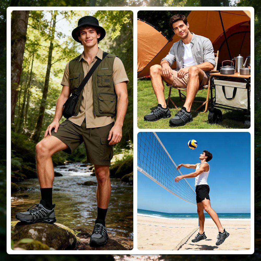 Water Shoes for Men Hiking Amphibious Beach Mens Shoes Lightweight Water Sports Shoes for Swimming Fishing Kayaking - Image 2